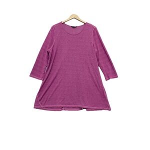 John Mark Womens Knit Tunic Top Size XL Lightweight‎ Beachy Travel Flowy Purple